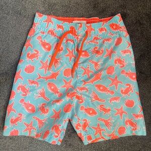 Boys Coral and Aqua Swim Shorts
